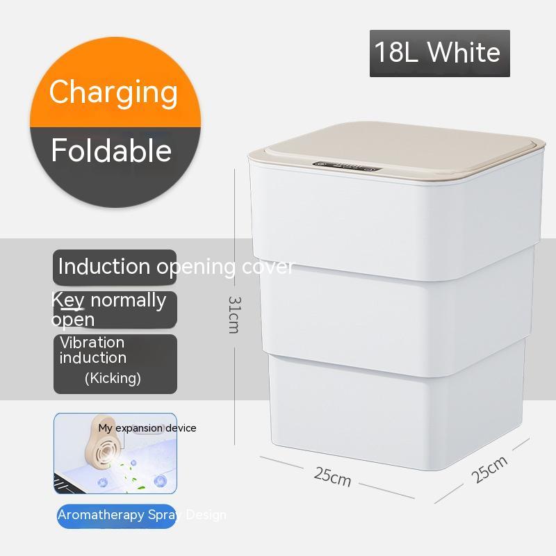 Bote de Basura Inteligente con Tapa para Dormitorio y Sala de Estar, Caja de Almacenamiento de Cocina, Bote de Basura con Inducción, Caja Pequeña para Coche, Cubo de Basura Inteligente Automático, Contenedor de Basura Inteligente