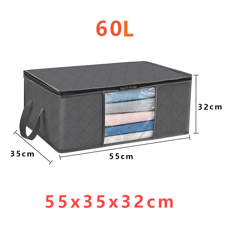 Caja de almacenamiento de gran capacidad con ventana transparente para edredones y ropa de algodón