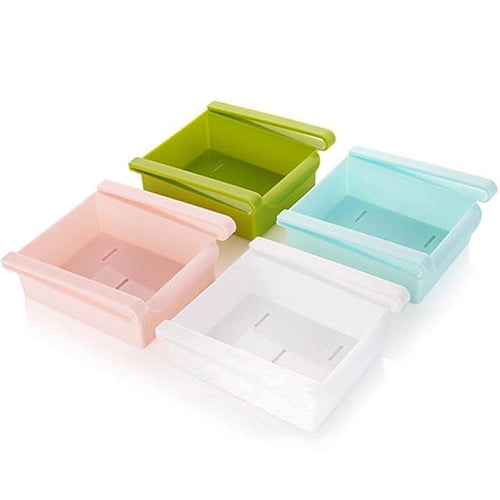 Estante colgante de plástico para nevera, para almacenamiento de utensilios de cocina