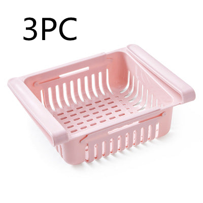 Cesta organizadora extensible para frigorífico, caja de almacenamiento multifunción para frigorífico de cocina