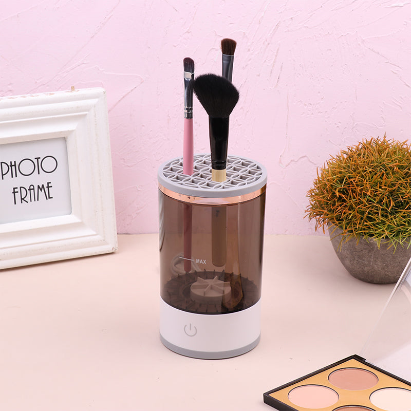 Herramienta de limpieza de brochas de sombra de ojos para mujeres, limpiador eléctrico portátil de brochas de maquillaje con carga USB, limpiador automático de brochas de cosméticos