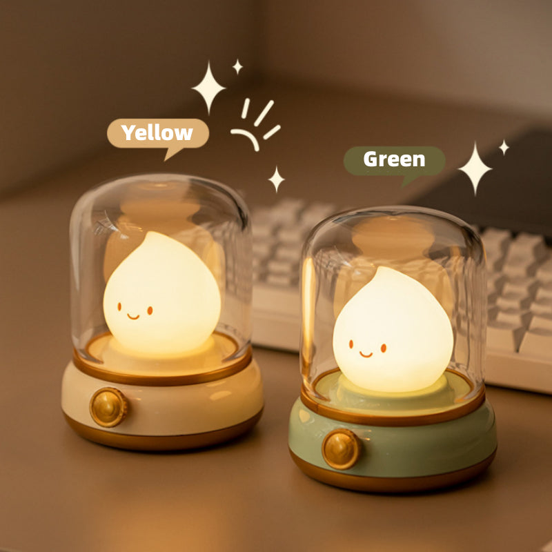 Lámpara de noche pequeña retro para dormitorio, mini lámpara de noche LED de escritorio, bonita, creativa, recargable por USB, portátil, de dibujos animados, para mesa de café, bar, hotel, dormitorio, decoración del hogar