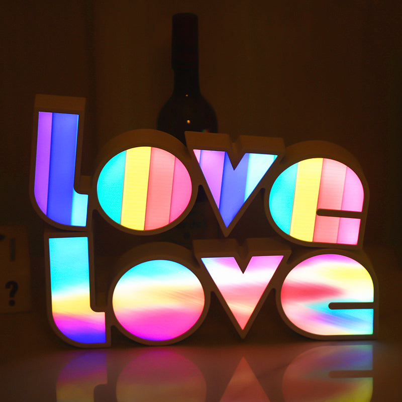 Decoración de San Valentín, luz LED LOVE, regalo de San Valentín para novia, cumpleaños, decoración de boda, decoración de boda romántica.