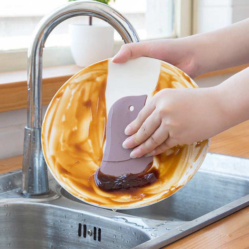 Lindo raspador de cuchilla suave con forma de pingüino para hornear, raspador de platos de aceite, artilugio de cocina para limpiar manchas sucias, escobilla de limpieza para tabla, aparatos de cocina