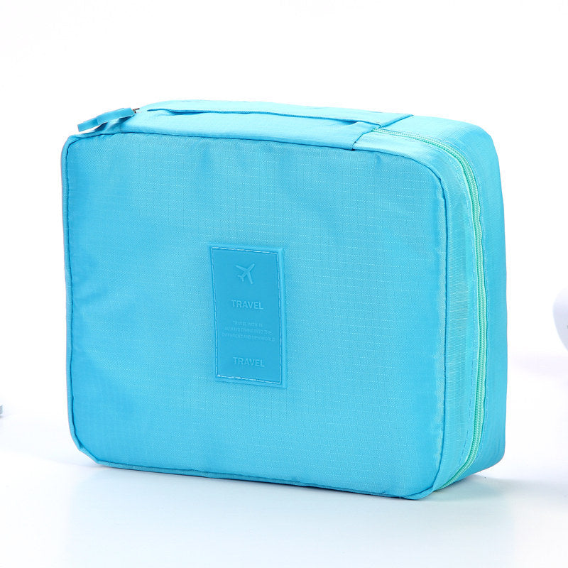 Bolsa de cosméticos portátil Divisor impermeable Bolsillos de rejilla múltiple Bolsas de aseo Bolsos de viaje para mujer Estuche de maquillaje