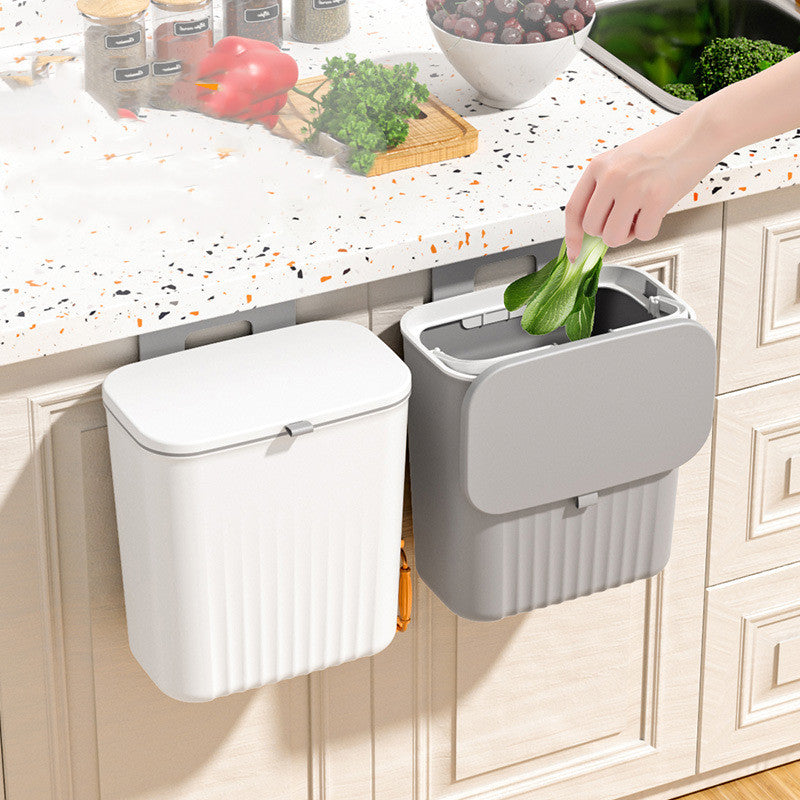 Cubo de basura colgante doméstico para cocina con tapa