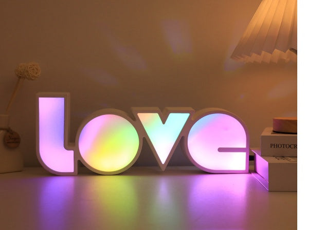 Decoración de San Valentín, luz LED LOVE, regalo de San Valentín para novia, cumpleaños, decoración de boda, decoración de boda romántica.