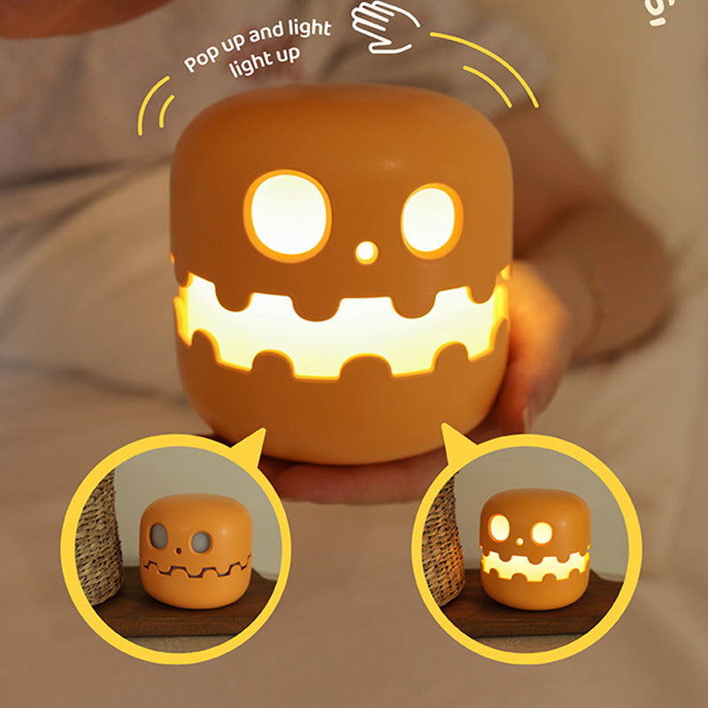 Lámpara de Calabaza para Mesita de Noche, Decoración Divertida de Halloween, Luz Ambiental para Dormitorios, Sala de Estar, Regalo de Cumpleaños para Niños, Decoraciones de Halloween