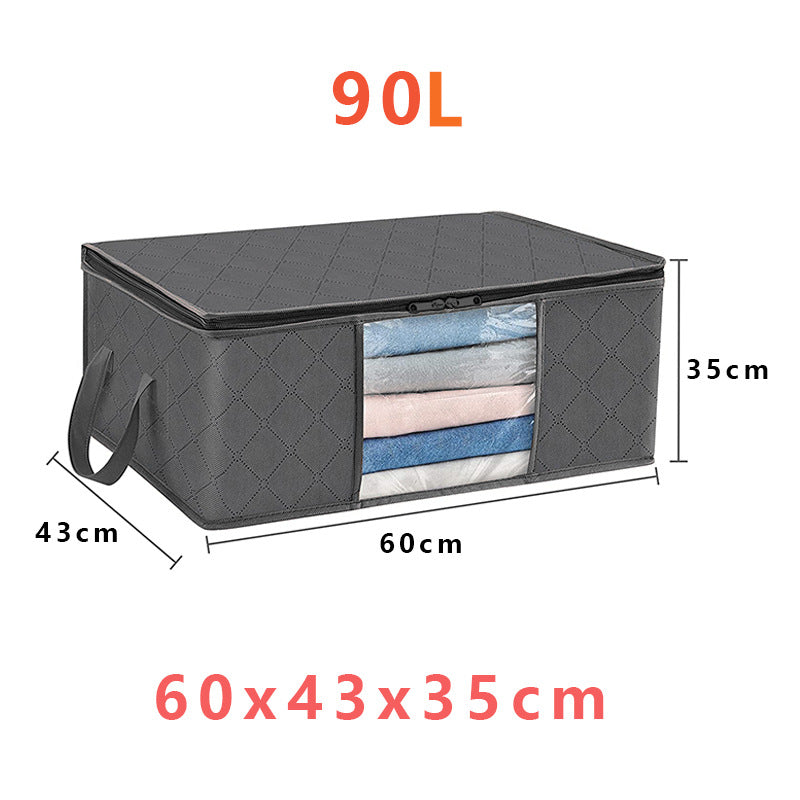 Caja de almacenamiento de gran capacidad con ventana transparente para edredones y ropa de algodón