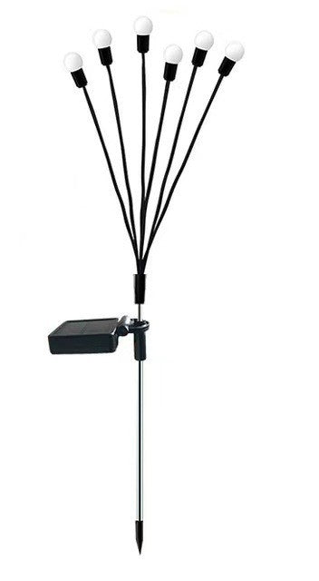 Lámpara solar neumática de doble modo para exteriores con enchufe de tierra, con efecto luciérnaga para ambiente de jardín y césped