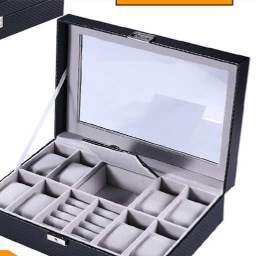 Caja de almacenamiento de reloj de cuero sencilla y creativa