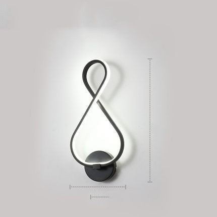 lámpara de pared LED minimalista nórdica para dormitorio/cabecera