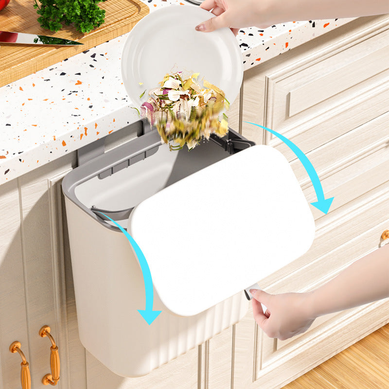 Cubo de basura colgante doméstico para cocina con tapa