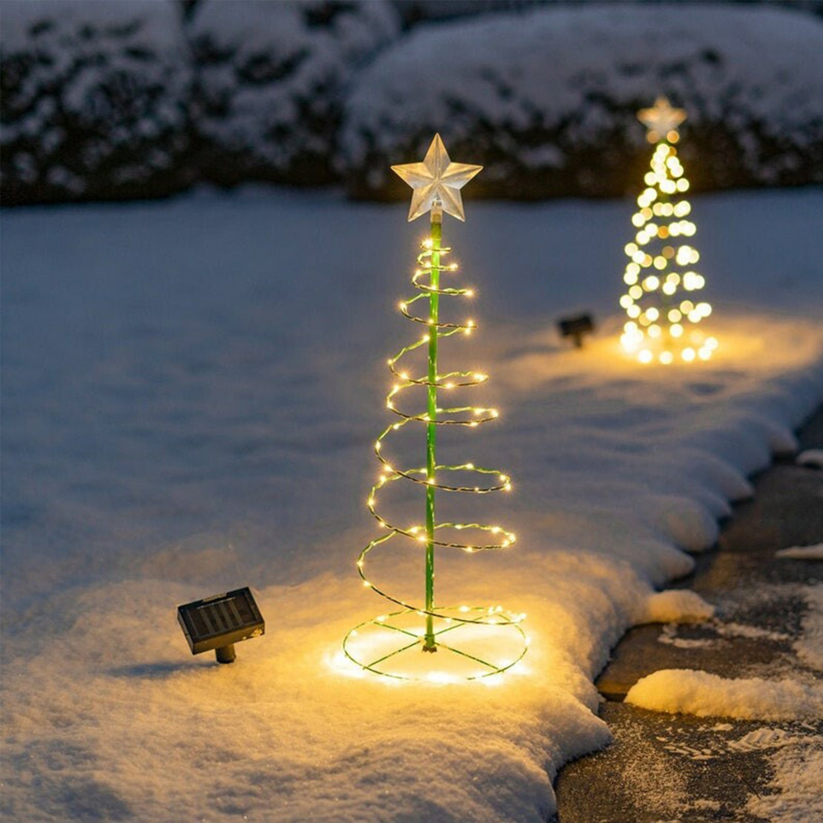 Decoración de árbol de Navidad, iluminación para patio exterior