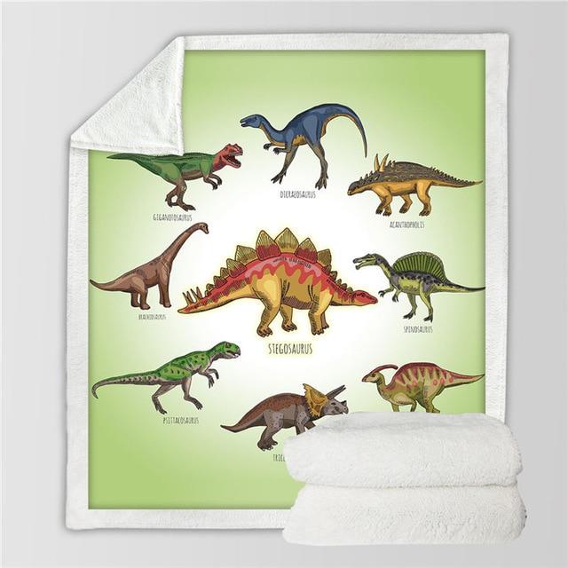 Manta de algodón suave y esponjosa de dinosaurio para niños, de dibujos animados jurásicos, para niños y niñas, mantas para camas, textil para el hogar, venta de ropa de cama