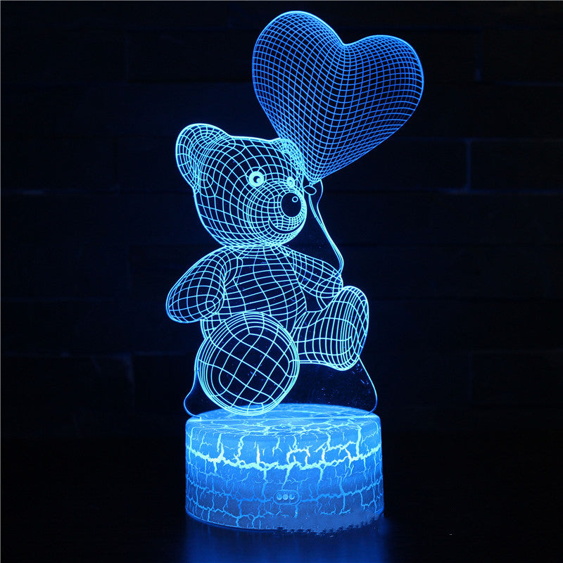 Lámpara 3D acrílica USB LED, luces de noche, letrero de neón, decoraciones navideñas para el hogar, dormitorio, decoración de cumpleaños, regalos de San Valentín