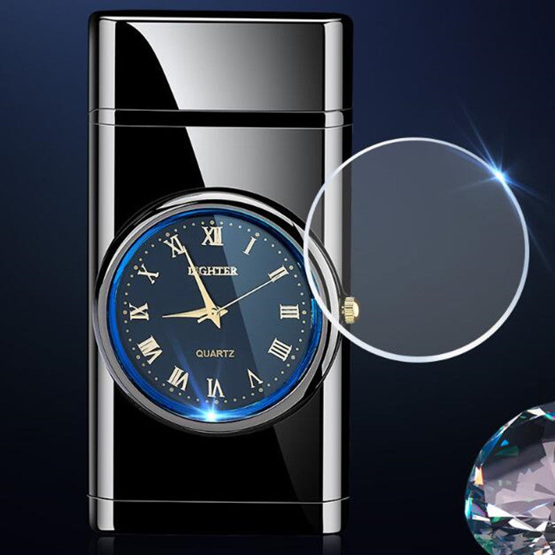 Encendedor de cigarrillos electrónico multifuncional creativo personalizado con forma de reloj, todo en uno, multiusos, con luz LED intermitente, regalo.