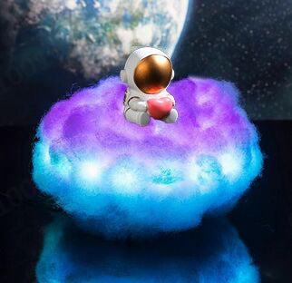 Lámpara LED Nube Colorida Astronauta con Efecto Arcoíris como Luz Nocturna Infantil, Regalo Creativo