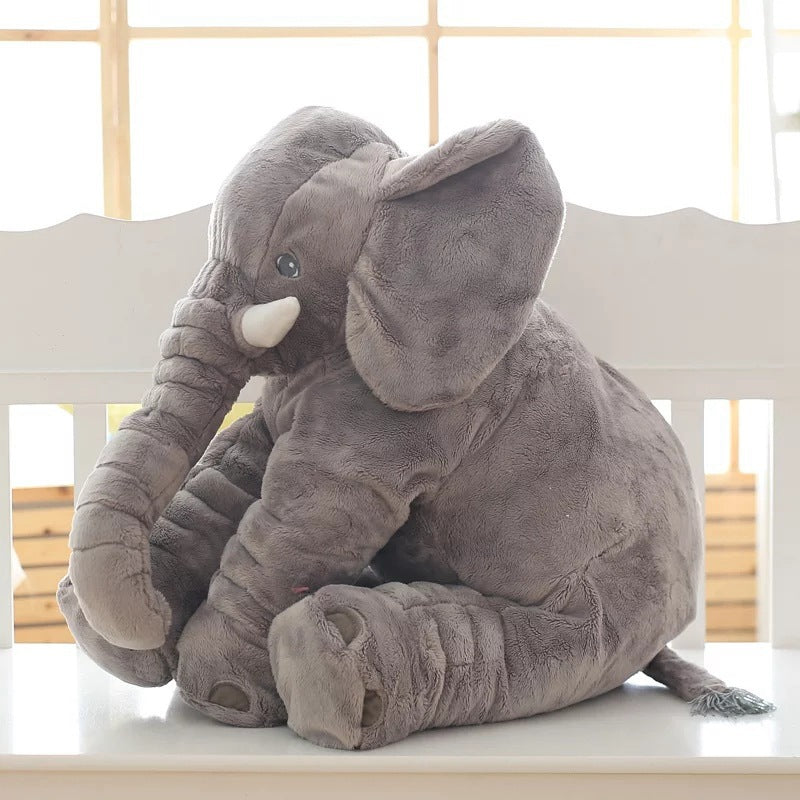 Peluche de elefante suave y cómodo, acompañamiento para bebés que duermen, almohada infantil, cáscara de cuero.