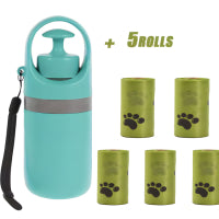 Recogedor de excrementos de perro portátil y ligero con dispensador de bolsas de basura incorporado, pala de ocho garras para recoger excrementos de mascotas, productos para mascotas
