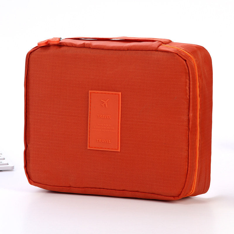 Bolsa de cosméticos portátil Divisor impermeable Bolsillos de rejilla múltiple Bolsas de aseo Bolsos de viaje para mujer Estuche de maquillaje