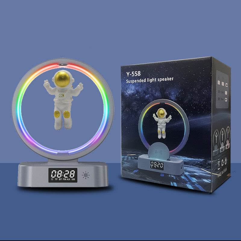 Altavoz Bluetooth de levitación magnética Astronauta Hogar RGB Mini Radio TWS Caja de sonido Subwoofer inalámbrico para exteriores TF AUX USB