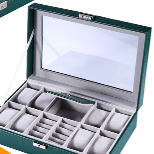 Caja de almacenamiento de reloj de cuero sencilla y creativa