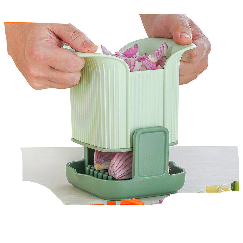 Cortador de Verduras Multifuncional, Cortador de Papas Fritas, Picador de Cebolla de Presión Manual Doméstico, Rebanador de Pepino y Papa, Herramientas de Cocina