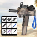 Pistola de agua eléctrica Uzi con chorro, potente pistola de agua para niños, juguete de pistola de agua totalmente automática, de largo alcance, pulverizadora, para exteriores