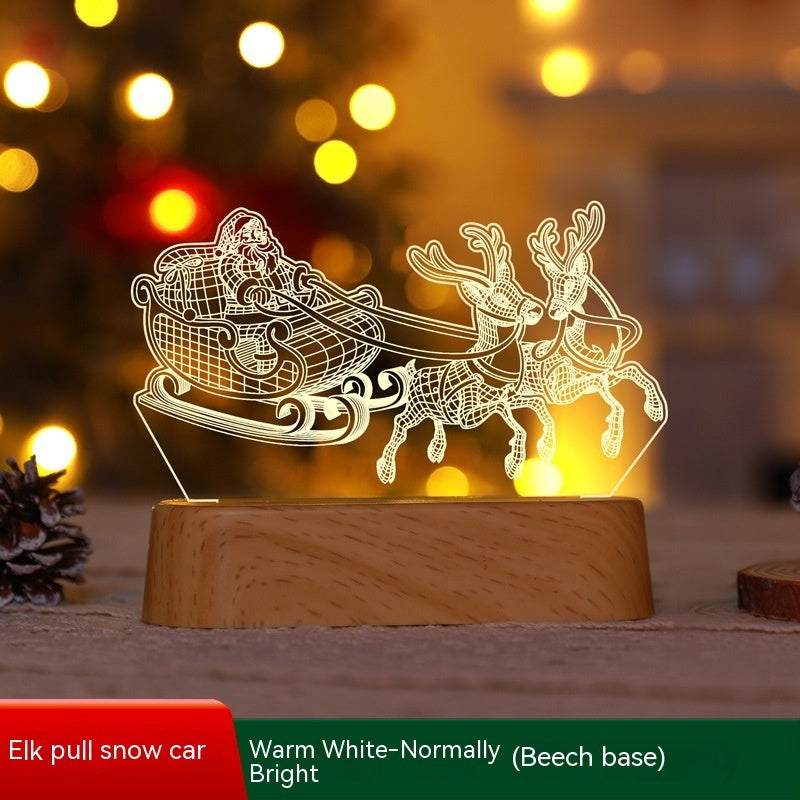 Decoración de Navidad Lámpara 3D Acrílico LED Luces Nocturnas Año Nuevo Día de San Valentín Regalo de Navidad para Niños Adornos Navideños