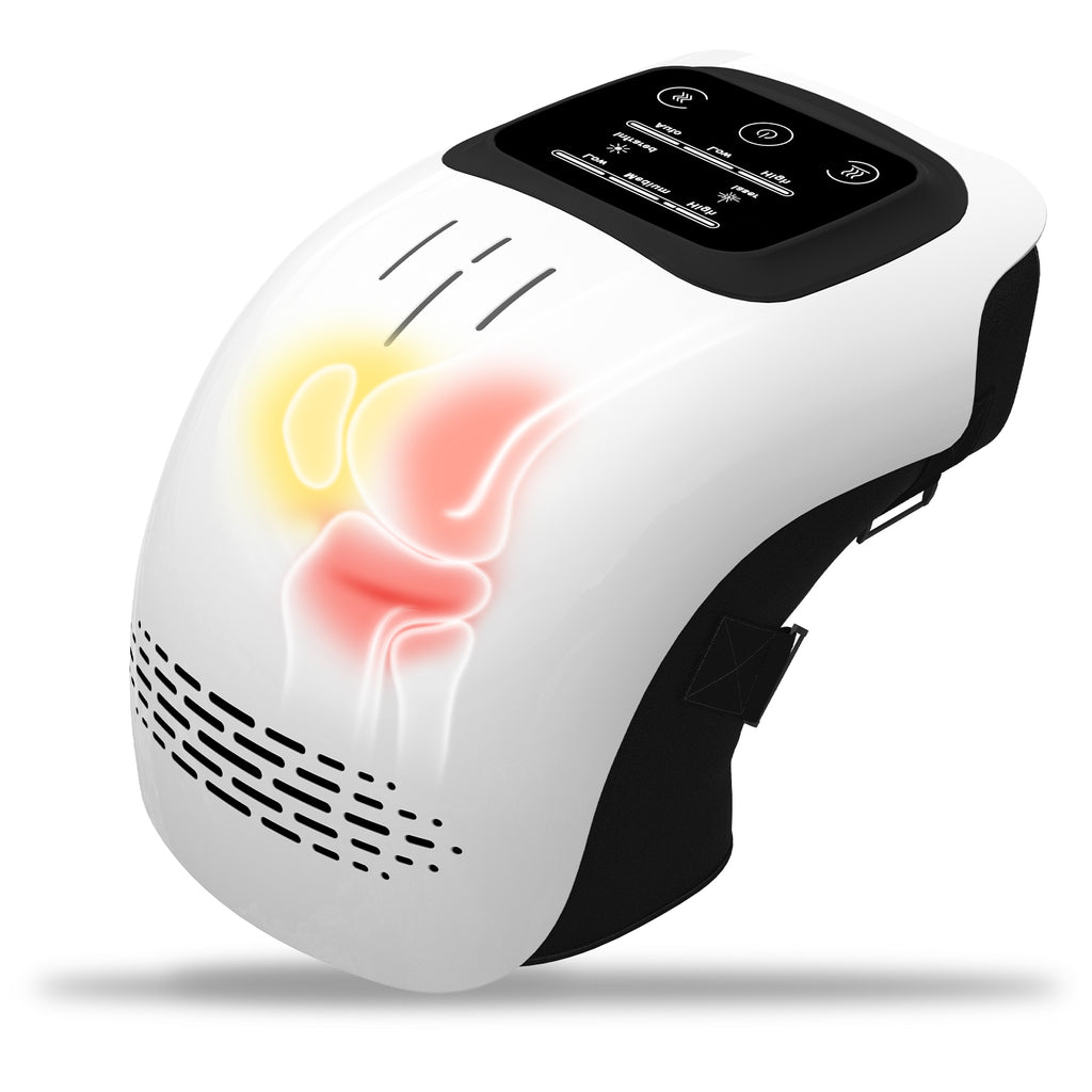 Masajeador de Rodilla Inteligente Eléctrico para Uso Doméstico, Masajeador de Rodilla Recargable con Calefacción, Láser Infrarrojo y Vibración para Alivio del Dolor