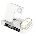 4 In 1 Multifunction Wireless Charger Station With Alarm Clock Display Foldable Wireless Charger Stand With RGB Night Light