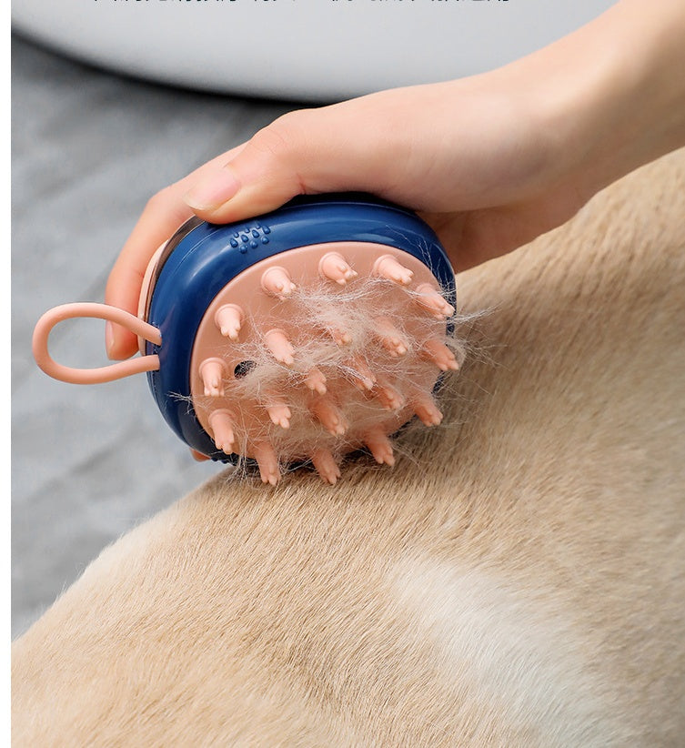 Nuevo cepillo de aseo 2 en 1 para perros y gatos, para limpiar, bañar, masajear, dispensador de champú, jabón, suministros para mascotas