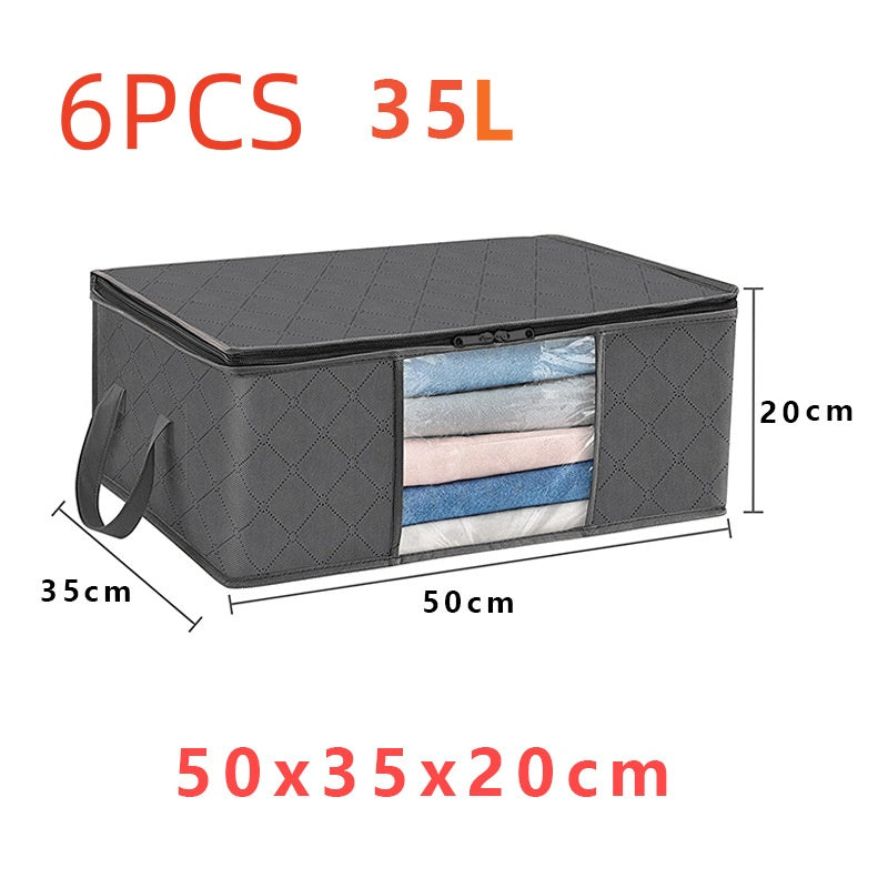 Caja de almacenamiento de gran capacidad con ventana transparente para edredones y ropa de algodón