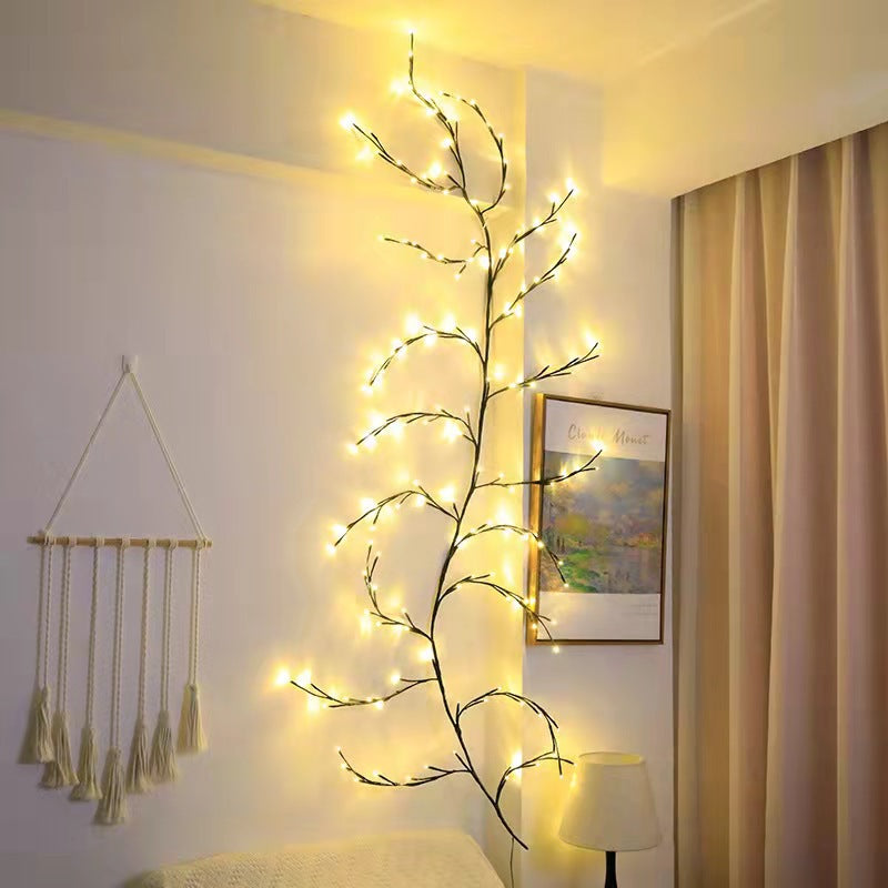 Enredaderas con luces Guirnalda navideña Luces flexibles DIY Ramas de sauce Luz LED para decoración de paredes de habitaciones y bodas