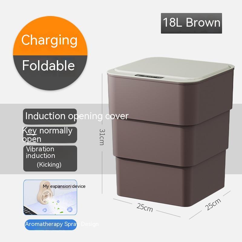 Bote de Basura Inteligente con Tapa para Dormitorio y Sala de Estar, Caja de Almacenamiento de Cocina, Bote de Basura con Inducción, Caja Pequeña para Coche, Cubo de Basura Inteligente Automático, Contenedor de Basura Inteligente
