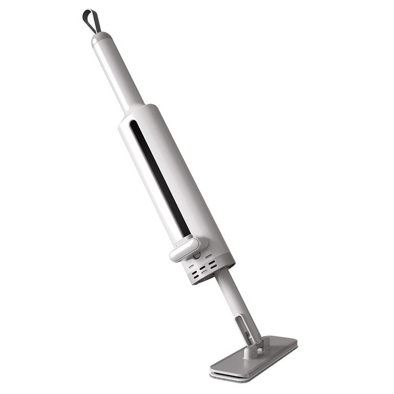 Mopa giratoria de autoescurrido con cepillo para ranuras, mopa plana sin lavado a mano con 2 almohadillas de microfibra reutilizables, mopa de microfibra para uso en húmedo y seco, mopa plana autoescurridora para limpieza de suelos