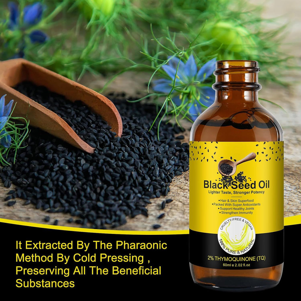 Gotas de aceite de semilla negra con vitaminas
