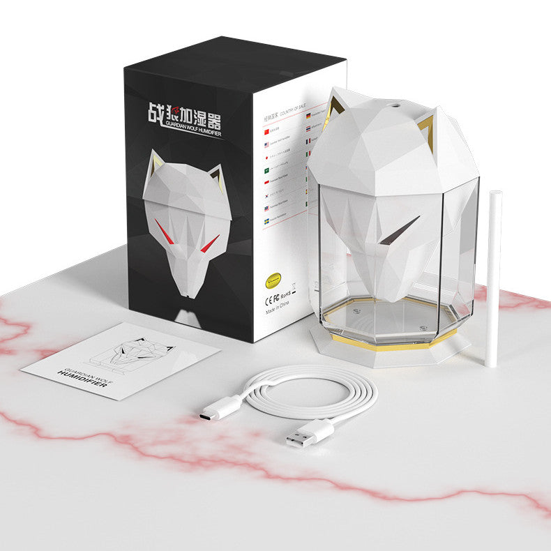Humidificador de aire ultrasónico War Wolf Air Diffuser con luces de colores pulverizador de aire nano para escritorio del hogar
