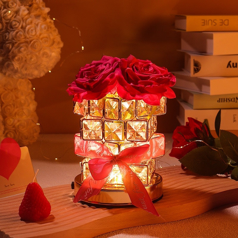 Lámpara de mesa ambiental 520 Gift Rose Cube