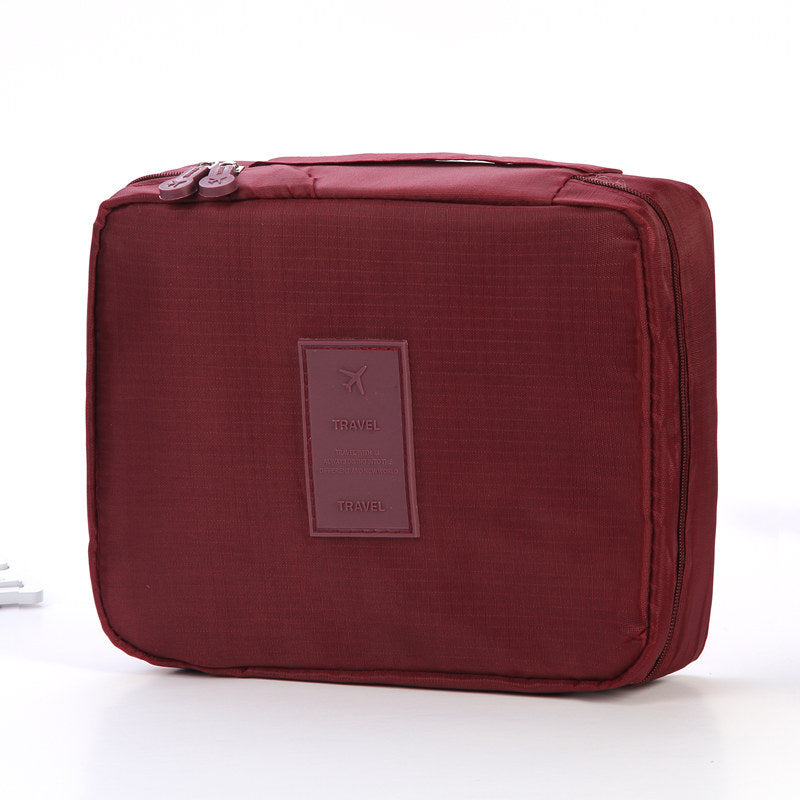 Bolsa de cosméticos portátil Divisor impermeable Bolsillos de rejilla múltiple Bolsas de aseo Bolsos de viaje para mujer Estuche de maquillaje