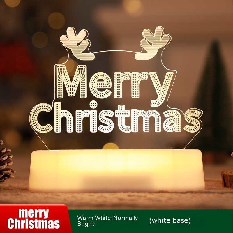Decoración de Navidad Lámpara 3D Acrílico LED Luces Nocturnas Año Nuevo Día de San Valentín Regalo de Navidad para Niños Adornos Navideños