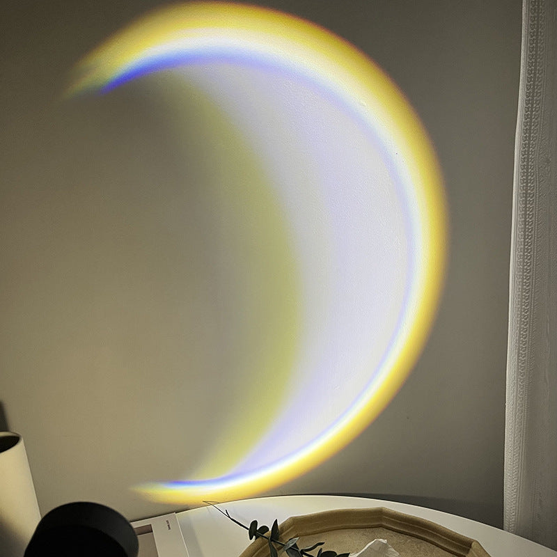 INS Lámpara Luna USB LED Arcoíris Neón Luz Nocturna Atardecer Proyector Fotografía Iluminación Ambiente de Pared Para Dormitorio Decoración del Hogar