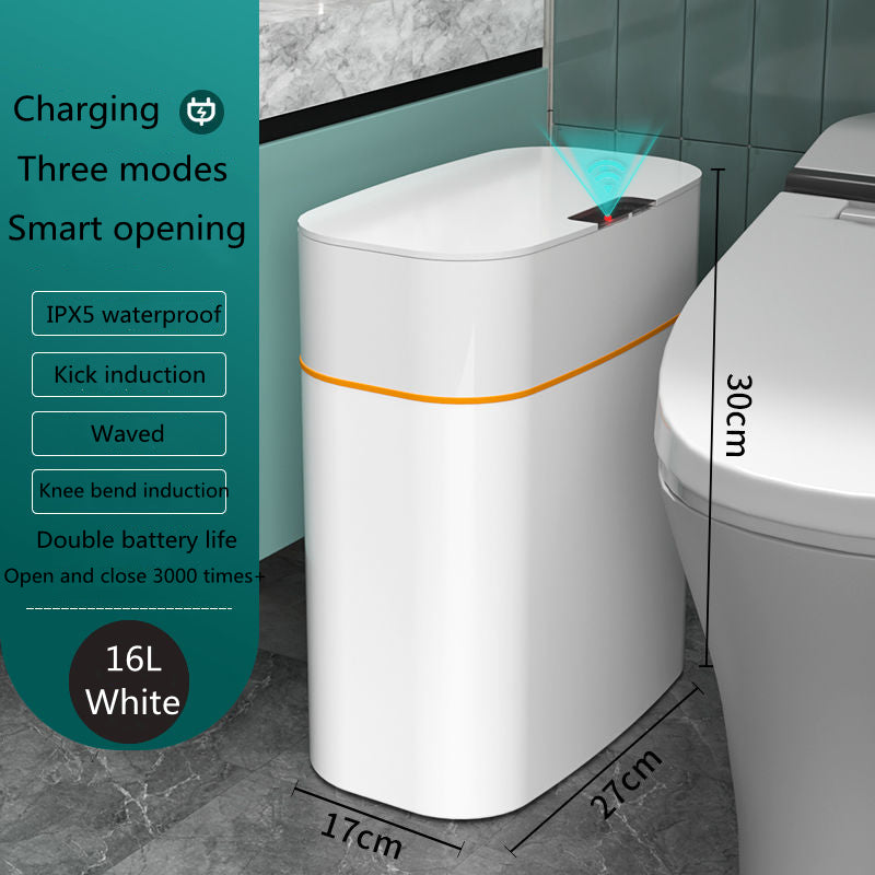 Bote de Basura Inteligente con Tapa para Dormitorio y Sala de Estar, Caja de Almacenamiento de Cocina, Bote de Basura con Inducción, Caja Pequeña para Coche, Cubo de Basura Inteligente Automático, Contenedor de Basura Inteligente