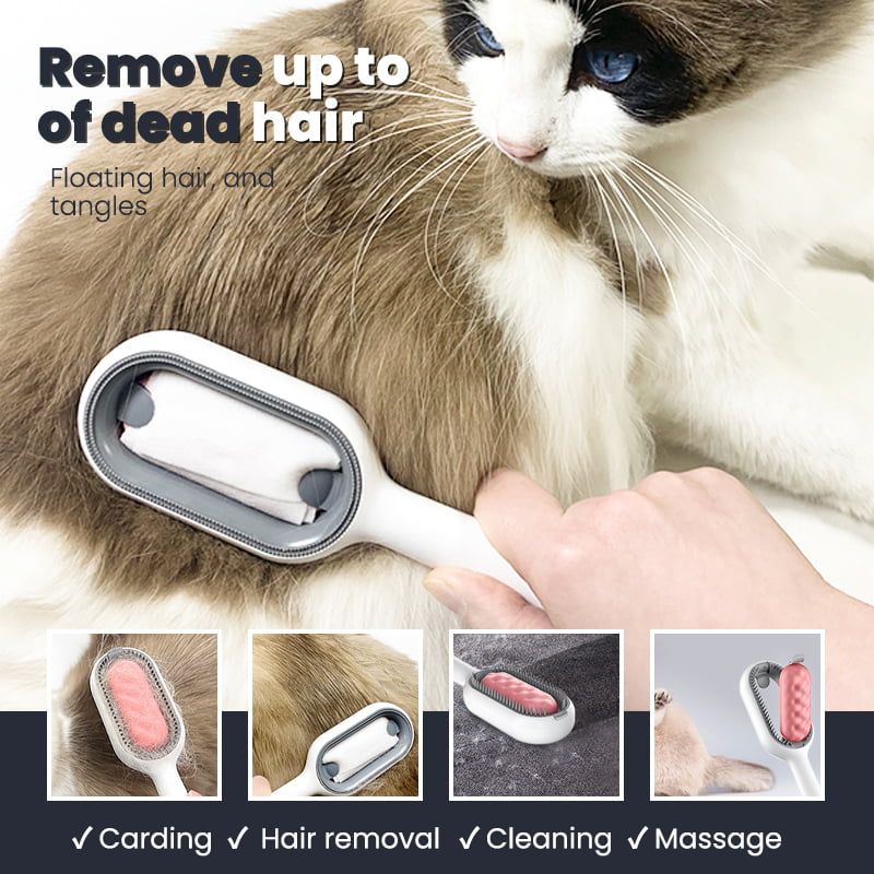 Peine quitapelos con toallitas desechables adhesivas para gatos