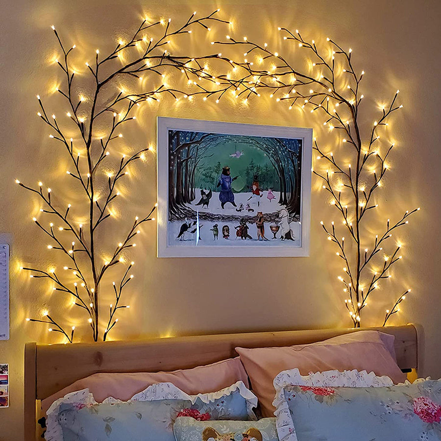Enredaderas con luces Guirnalda navideña Luces flexibles DIY Ramas de sauce Luz LED para decoración de paredes de habitaciones y bodas