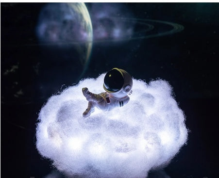 Lámpara LED Nube Colorida Astronauta con Efecto Arcoíris como Luz Nocturna Infantil, Regalo Creativo