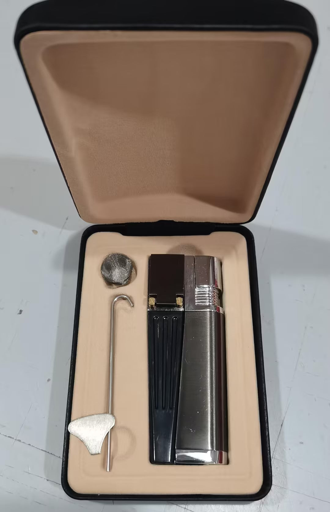 Encendedor de pipa plegable creativo de metal, combinación de encendedor y pipa portátil, encendedor de pipa plegable para hombres que fuman, accesorio para fumar