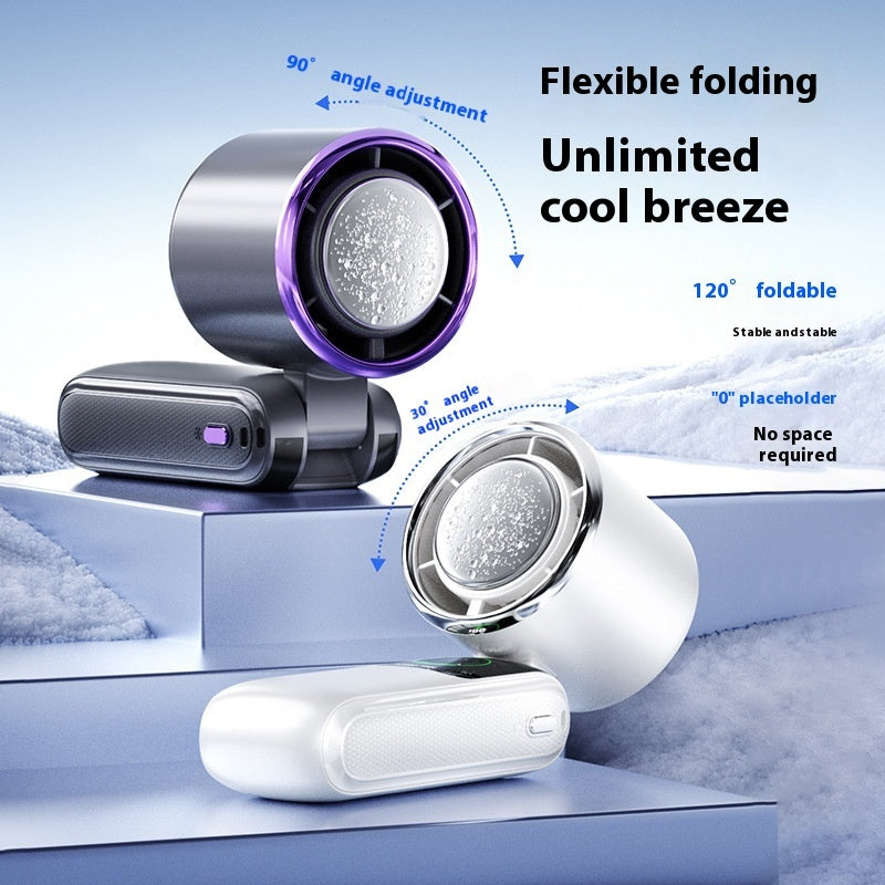 Nuevo Ventilador Eléctrico Portátil de Mano de Alta Velocidad con Bolsa de Hielo, Velocidad Ajustable, Plegable, Mini Ventilador Pequeño para Colgar al Cuello para Exteriores