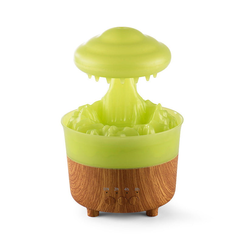 Humidificador de luz nocturna Nube de lluvia con sonido de gotas de agua y luz LED de 7 colores, difusor de aceites esenciales, aromaterapia
